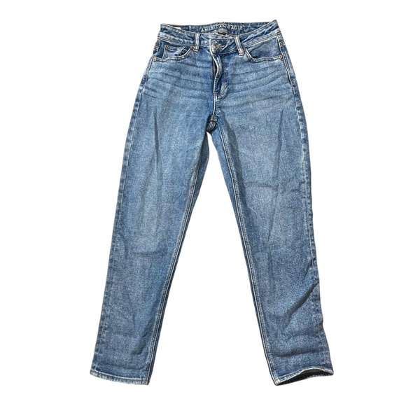 American Eagle Outfitters Denim - American Eagle Womens Cross Over Highest Rise Mom Jean Size 0